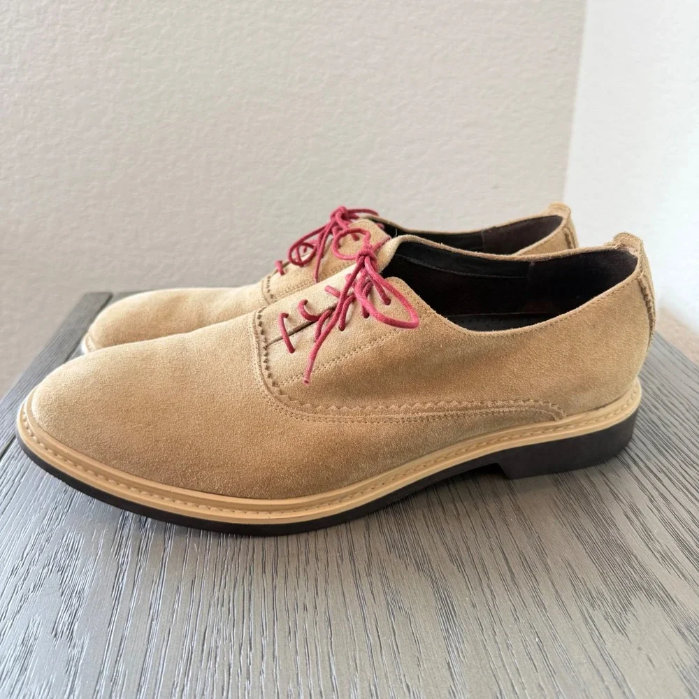 Cole Haan Air Giraldo Tan Suede Oxford Dress Shoes Mens 11.5 M C10313‎